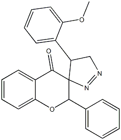 4',5'-dihydro-4'-(2-methoxyphenyl)-2-phenyl-spiro[2H-1-benzopyran-3(4H),3'-[3H]pyrazol]-4-one 化学構造式