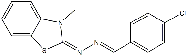 1-(4-chlorobenzylidene)-2-(3-methyl-2,3-dihydro-1,3-benzothiazol-2-yliden)h ydrazine,,结构式