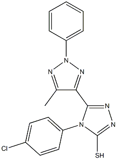 4-(4-chlorophenyl)-5-(5-methyl-2-phenyl-2H-1,2,3-triazol-4-yl)-4H-1,2,4-triazole-3-thiol Struktur
