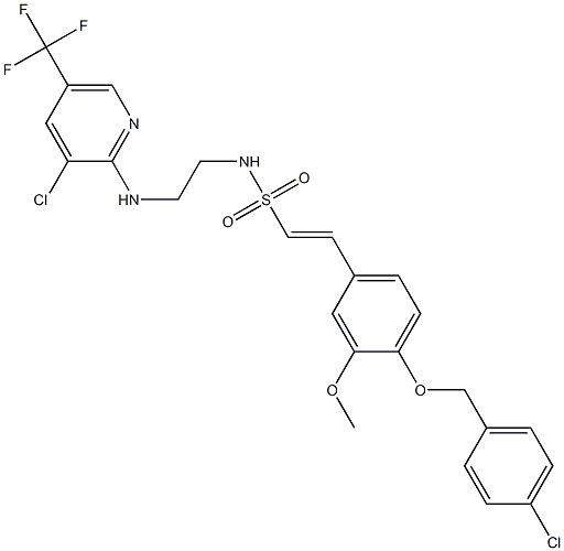 (E)-2-{4-[(4-chlorobenzyl)oxy]-3-methoxyphenyl}-N-(2-{[3-chloro-5-(trifluoromethyl)-2-pyridinyl]amino}ethyl)-1-ethenesulfonamide