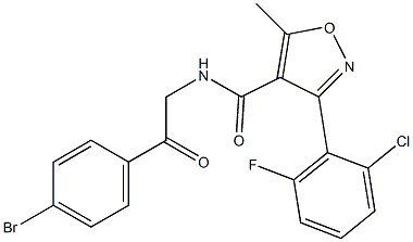 N4-[2-(4-bromophenyl)-2-oxoethyl]-3-(2-chloro-6-fluorophenyl)-5-methylisoxazole-4-carboxamide Struktur