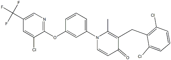 1-(3-{[3-chloro-5-(trifluoromethyl)-2-pyridinyl]oxy}phenyl)-3-(2,6-dichlorobenzyl)-2-methyl-4(1H)-pyridinone|