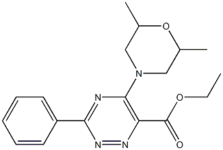 ethyl 5-(2,6-dimethylmorpholino)-3-phenyl-1,2,4-triazine-6-carboxylate Struktur