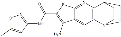 5-amino-N-(5-methyl-3-isoxazolyl)-7-thia-1,9-diazatetracyclo[9.2.2.0~2,10~.0~4,8~]pentadeca-2(10),3,5,8-tetraene-6-carboxamide 结构式