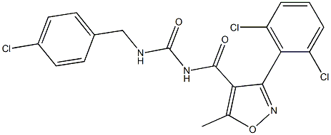 N-(4-chlorobenzyl)-N'-{[3-(2,6-dichlorophenyl)-5-methylisoxazol-4-yl]carbonyl}urea 结构式