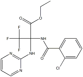 ethyl 2-[(2-chlorobenzoyl)amino]-3,3,3-trifluoro-2-(pyrimidin-2-ylamino)propanoate Structure