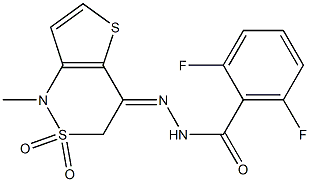 2,6-difluoro-N'-[1-methyl-2,2-dioxo-2,3-dihydro-2lambda~6~-thieno[3,2-c][1,2]thiazin-4(1H)-yliden]benzenecarbohydrazide