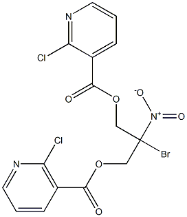 2-bromo-3-{[(2-chloro-3-pyridyl)carbonyl]oxy}-2-nitropropyl 2-chloronicotinate 化学構造式