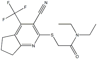 2-{[3-cyano-4-(trifluoromethyl)-6,7-dihydro-5H-cyclopenta[b]pyridin-2-yl]sulfanyl}-N,N-diethylacetamide
