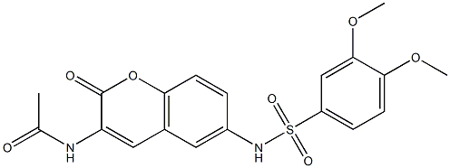 N1-(6-{[(3,4-dimethoxyphenyl)sulfonyl]amino}-2-oxo-2H-chromen-3-yl)acetamide Structure