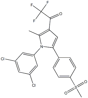 1-{1-(3,5-dichlorophenyl)-2-methyl-5-[4-(methylsulfonyl)phenyl]-1H-pyrrol-3-yl}-2,2,2-trifluoro-1-ethanone 结构式