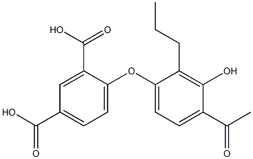 4-(4-acetyl-3-hydroxy-2-propylphenoxy)isophthalic acid Struktur