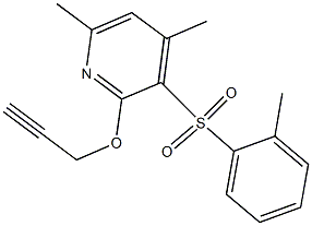 4,6-dimethyl-3-[(2-methylphenyl)sulfonyl]-2-(2-propynyloxy)pyridine 化学構造式