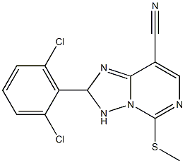 2-(2,6-dichlorophenyl)-5-(methylthio)-2,3-dihydro[1,2,4]triazolo[1,5-c]pyrimidine-8-carbonitrile Struktur
