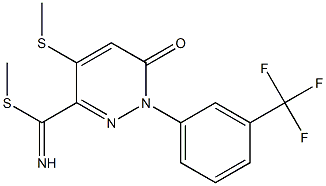 methyl 4-(methylsulfanyl)-6-oxo-1-[3-(trifluoromethyl)phenyl]-1,6-dihydro-3-pyridazinecarbimidothioate,,结构式