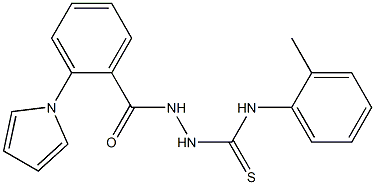 N1-(2-methylphenyl)-2-[2-(1H-pyrrol-1-yl)benzoyl]hydrazine-1-carbothioamide 结构式