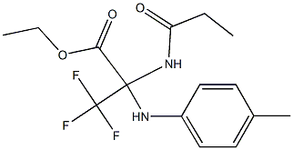 ethyl 3,3,3-trifluoro-2-(propionylamino)-2-(4-toluidino)propanoate Struktur