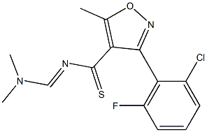 3-(2-chloro-6-fluorophenyl)-N-[(E)-(dimethylamino)methylidene]-5-methyl-4-isoxazolecarbothioamide 化学構造式
