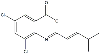 6,8-dichloro-2-[(E)-3-methyl-1-butenyl]-4H-3,1-benzoxazin-4-one Structure