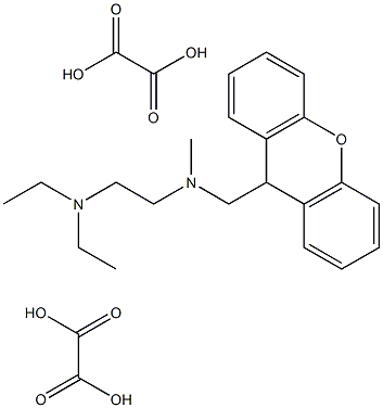 N1,N1-diethyl-N2-methyl-N2-(9H-xanthen-9-ylmethyl)ethane-1,2-diamine dioxalate,,结构式