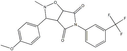 3-(4-methoxyphenyl)-2-methyl-5-[3-(trifluoromethyl)phenyl]dihydro-2H-pyrrolo[3,4-d]isoxazole-4,6(3H,5H)-dione,,结构式