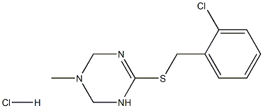 6-[(2-chlorobenzyl)thio]-3-methyl-1,2,3,4-tetrahydro-1,3,5-triazine hydrochloride Struktur