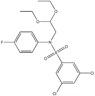 N1-(2,2-diethoxyethyl)-N1-(4-fluorophenyl)-3,5-dichlorobenzene-1-sulfonamide Struktur