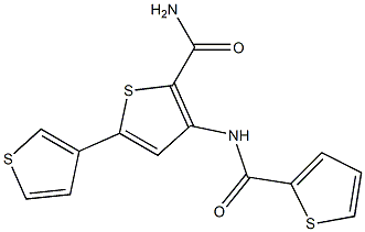 5-(3-thieny)-3-[(2-thienylcarbonyl)amino]thiophene-2-carboxamide Structure