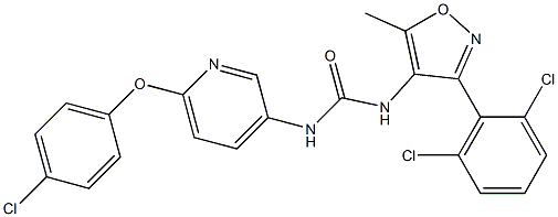 N-[6-(4-chlorophenoxy)-3-pyridyl]-N'-[3-(2,6-dichlorophenyl)-5-methylisoxazol-4-yl]urea 化学構造式