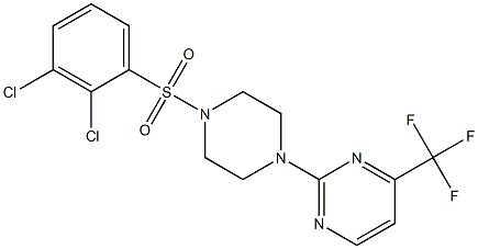 1-[(2,3-dichlorophenyl)sulfonyl]-4-[4-(trifluoromethyl)pyrimidin-2-yl]piperazine,,结构式