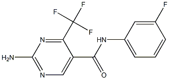 N5-(3-fluorophenyl)-2-amino-4-(trifluoromethyl)pyrimidine-5-carboxamide 化学構造式