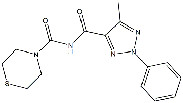 N4-(1,4-thiazinan-4-ylcarbonyl)-5-methyl-2-phenyl-2H-1,2,3-triazole-4-carboxamide 结构式