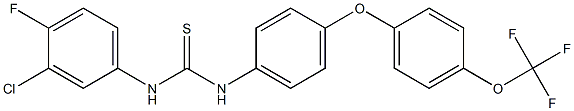 N-(3-chloro-4-fluorophenyl)-N'-{4-[4-(trifluoromethoxy)phenoxy]phenyl}thiourea 化学構造式