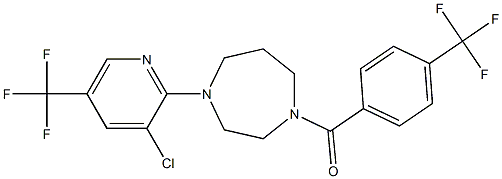 {4-[3-chloro-5-(trifluoromethyl)-2-pyridyl]-1,4-diazepan-1-yl}[4-(trifluoromethyl)phenyl]methanone 结构式
