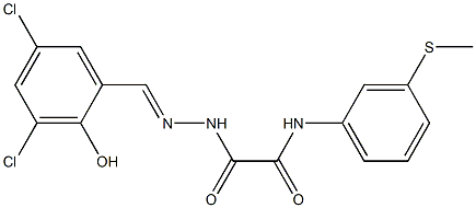 N1-[3-(methylthio)phenyl]-2-[2-(3,5-dichloro-2-hydroxybenzylidene)hydrazino ]-2-oxoacetamide,,结构式