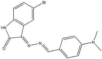 5-bromo-3-{2-[4-(dimethylamino)benzylidene]hydrazono}indolin-2-one 化学構造式