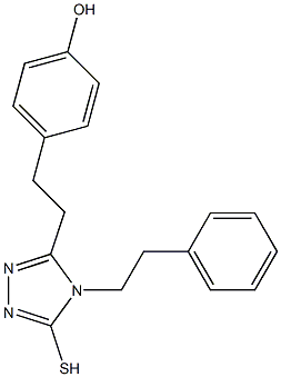 4-[2-(5-mercapto-4-phenethyl-4H-1,2,4-triazol-3-yl)ethyl]phenol,,结构式
