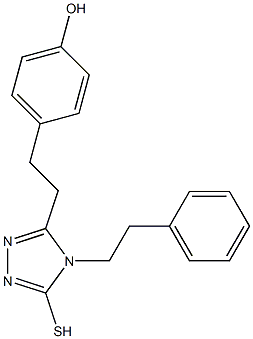 4-[2-(5-mercapto-4-phenethyl-4H-1,2,4-triazol-3-yl)ethyl]phenol Struktur