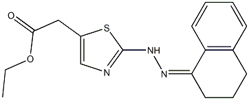 ethyl 2-{2-[2-(1,2,3,4-tetrahydronaphthalen-1-yliden)hydrazino]-1,3-thiazol -5-yl}acetate Struktur