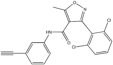 N4-(3-eth-1-ynylphenyl)-3-(2,6-dichlorophenyl)-5-methylisoxazole-4-carboxamide Struktur