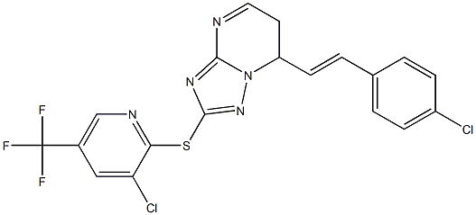 7-(4-chlorostyryl)-2-{[3-chloro-5-(trifluoromethyl)-2-pyridinyl]sulfanyl}-6,7-dihydro[1,2,4]triazolo[1,5-a]pyrimidine Structure