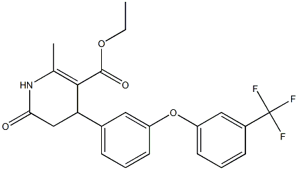 ethyl 2-methyl-6-oxo-4-{3-[3-(trifluoromethyl)phenoxy]phenyl}-1,4,5,6-tetrahydro-3-pyridinecarboxylate Struktur