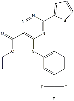 ethyl 3-(2-thienyl)-5-{[3-(trifluoromethyl)phenyl]sulfanyl}-1,2,4-triazine-6-carboxylate Structure