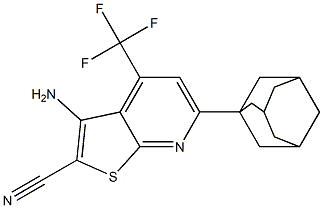 6-(1-adamantyl)-3-amino-4-(trifluoromethyl)thieno[2,3-b]pyridine-2-carbonitrile Structure