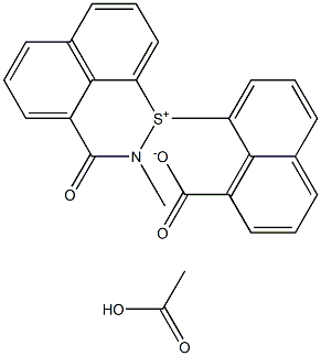 8-(2-methyl-3-oxo-2,3-dihydronaphtho[1,8-de][1,2]thiazin-1-ium-1-yl)-1-naphthoate acetate Structure