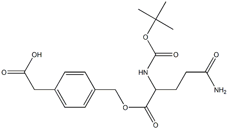 2-{4-[({5-amino-2-[(tert-butoxycarbonyl)amino]-5-oxopentanoyl}oxy)methyl]phenyl}acetic acid 结构式