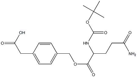 2-{4-[({5-amino-2-[(tert-butoxycarbonyl)amino]-5-oxopentanoyl}oxy)methyl]phenyl}acetic acid|