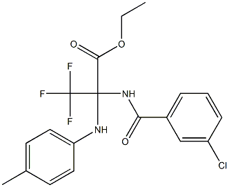 ethyl 2-[(3-chlorobenzoyl)amino]-3,3,3-trifluoro-2-(4-toluidino)propanoate Structure