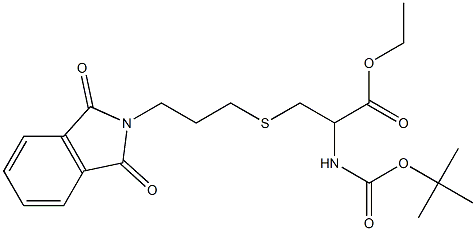 ethyl 2-[(tert-butoxycarbonyl)amino]-3-{[3-(1,3-dioxo-1,3-dihydro-2H-isoindol-2-yl)propyl]sulfanyl}propanoate Struktur