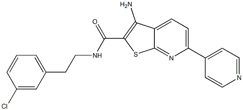 3-amino-N-(3-chlorophenethyl)-6-(4-pyridinyl)thieno[2,3-b]pyridine-2-carboxamide 结构式